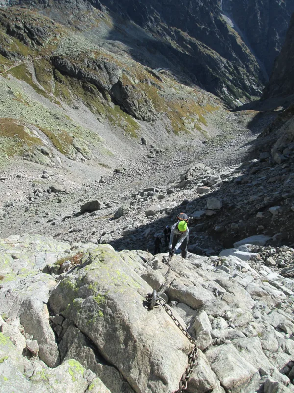 4.diena - kāpiens pa stāvāko un garāko Tatru trekinga trases posmu uz Priečne sedlo 2352m